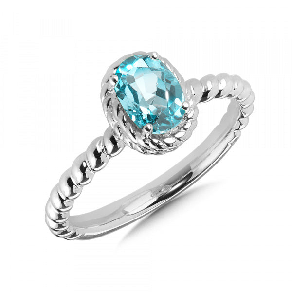 Aqua March Birthstone Ring