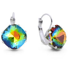 Load image into Gallery viewer, Heliotrope Cushion Leverback Bling Earrings -  JoJoLovesYou