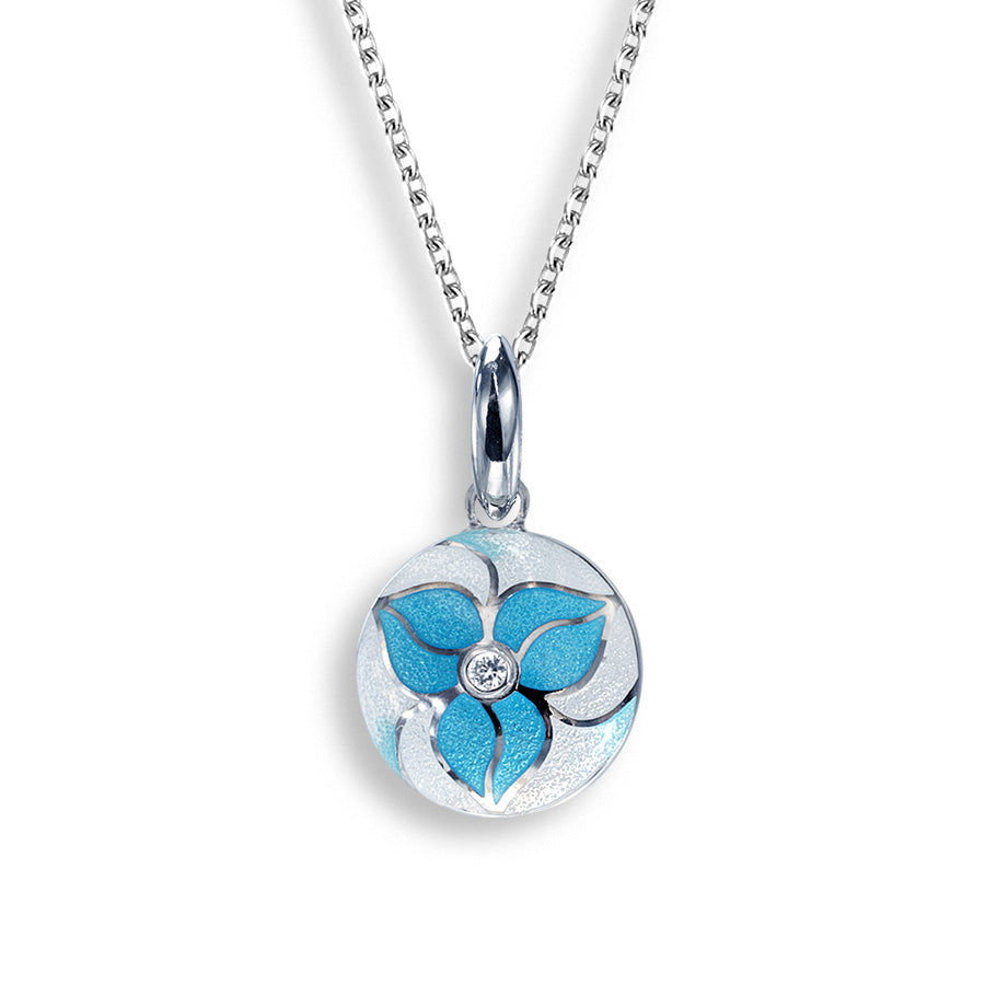 Sterling Silver Blue Flower Necklace