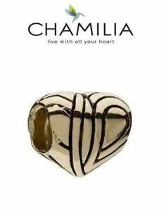 Etched Heart Bead - 14K Yellow Gold Chamilia