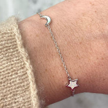 Load image into Gallery viewer, MOON + STAR BRACELET IN WHITE OPAL
