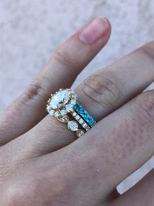 Paraiba Topaz Stacking Ring - 14K White Gold