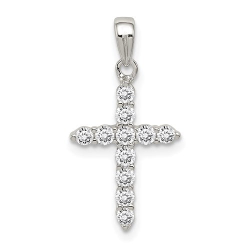 Sterling Silver CZ Cross Pendant