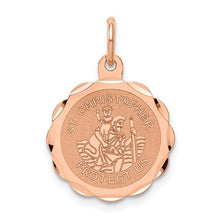 Load image into Gallery viewer, 14k Rose Gold Saint Christopher Medal Charm