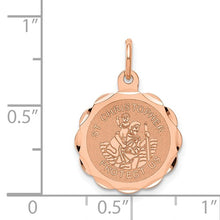 Load image into Gallery viewer, 14k Rose Gold Saint Christopher Medal Charm