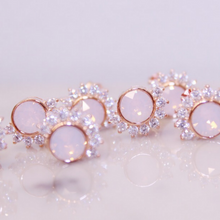 Load image into Gallery viewer, Pink Rosewater Swarovski and Cubic Zirconia &quot;Lois&quot; Stud Earrings