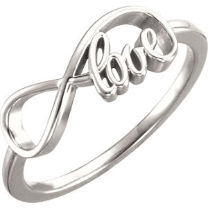 Sterling Silver Love Infinity-Inspired Ring