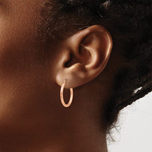 Load image into Gallery viewer, Diamond-cut Polished Hoop Earrings - 14k Rose Gold