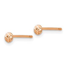 Load image into Gallery viewer, 3mm Puff Circle Stud Earrings - 14K Rose Gold