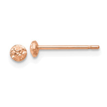 Load image into Gallery viewer, 3mm Puff Circle Stud Earrings - 14K Rose Gold