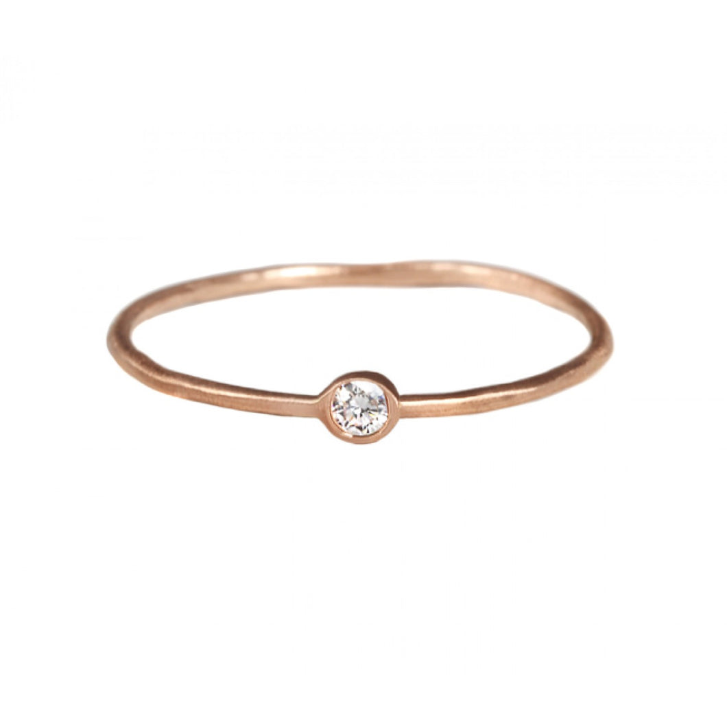 Tiny Diamond Ring - White Gold Size 5.75