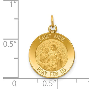 Saint Anne Medal Charm - 14K Yellow Gold