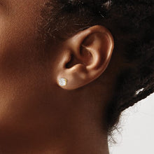 Load image into Gallery viewer, Cushion Cut CZ Stud Post Earrings - 14K Yellow Gold