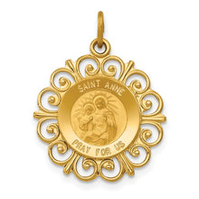 Load image into Gallery viewer, Fancy Saint Anne Medal Charm - 14K Yellow Gold