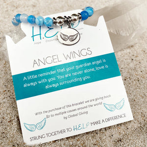 TJazelle H.E.L.P Angel Wings Charm Bracelet