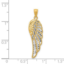 Load image into Gallery viewer, Angel Wing Pendant - 14K with Rhodium Polished