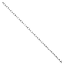 Load image into Gallery viewer, Sterling Silver Rhodium-plated Polished Textured Link Anklet