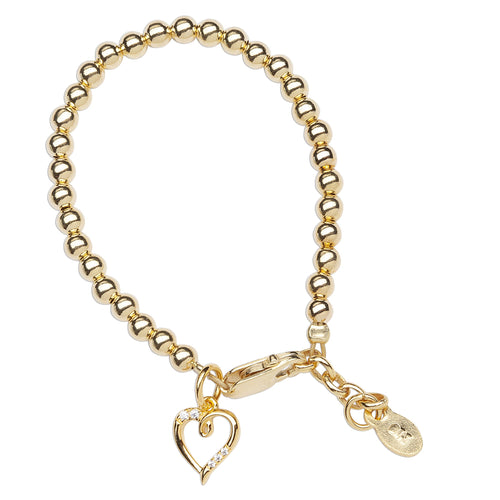 Aria - 14K Gold Plated Bracelet with Heart Charm