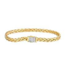 Load image into Gallery viewer, Phillip Gavriel 14K Yellow Gold Woven Bracelet with Diamonds