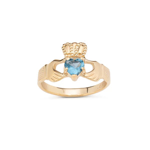 Claddagh Ring with Blue Topaz