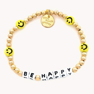 "Be Happy" GF Smiley Little Words Project Bracelet