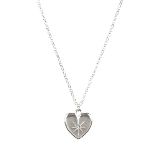 Best Mom Heart Necklace - Sterling Silver
