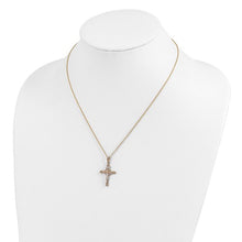 Load image into Gallery viewer, Tri Color Cross Necklace - 10K &amp; 14K Gold Filled