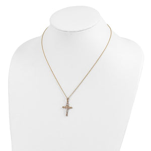 Tri Color Cross Necklace - 10K & 14K Gold Filled