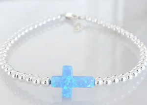 "Opal Cross" Beaded Bracelet - Our Whole Heart