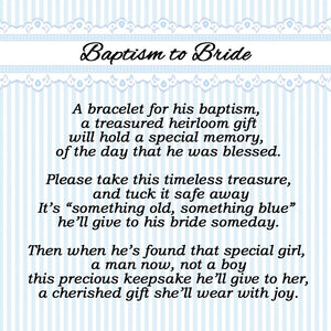 Baptism Blessing to Bride Bracelet