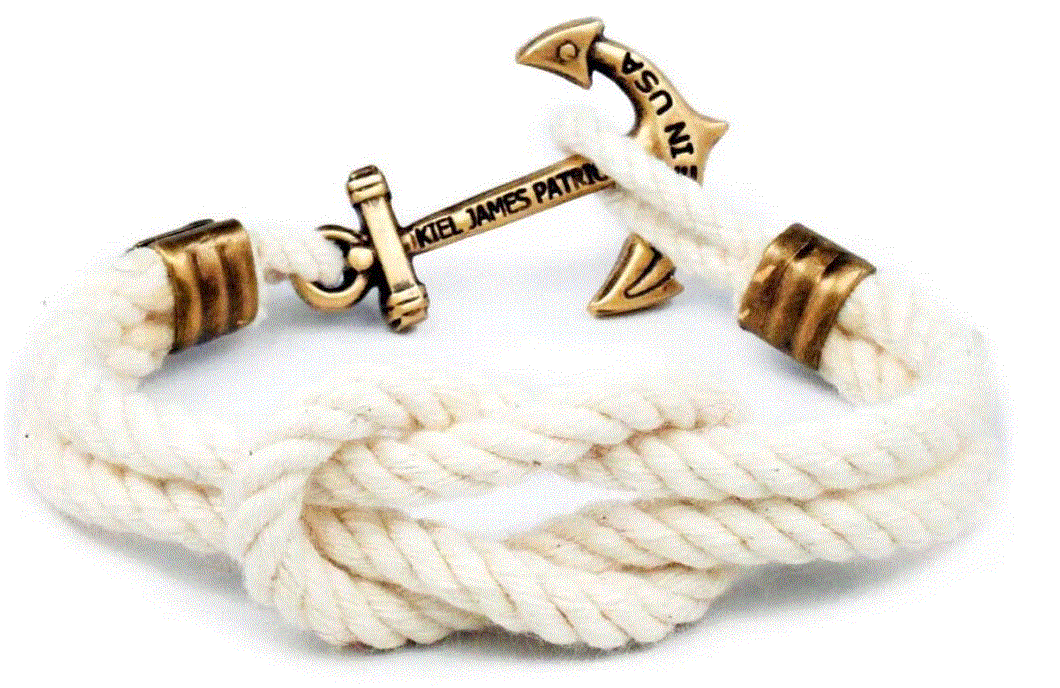 KJP Cream Anchor Bracelet - Cape Knot Hitch - Size Medium