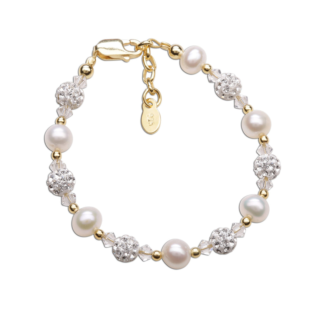 Charlotte - 14K Gold Plated Pearl Bracelet