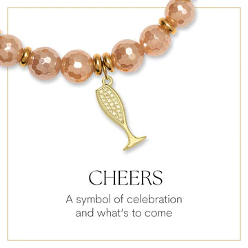 Cheers Gold Charm Bracelet - TJazelle