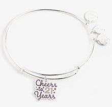 Load image into Gallery viewer, 'Cheers to 21 Years' Charm Bangle Bracelet - Alex and Ani
