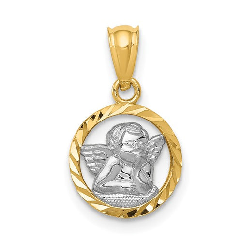 Cherub Pendant -14K with Rhodium