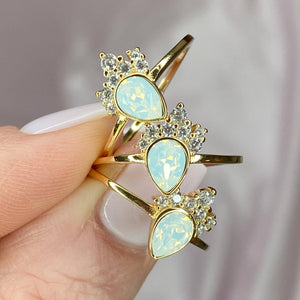 White Opal Swarovski Chloe Ring