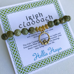 Irish Claddagh Beaded Bracelet