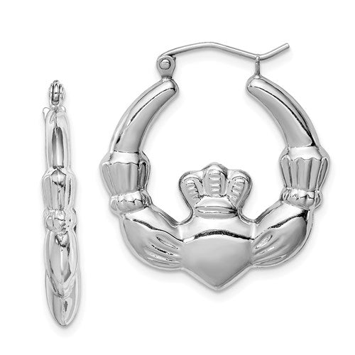 Claddagh Hoops - Sterling Silver