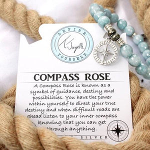 Compass Rose Silver Charm Bracelet - TJazelle