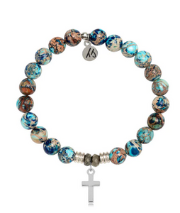 Cross Silver Charm Bracelet - TJazelle