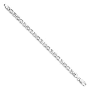 8 Flat Cuban Anchor Chain - Rhodium Plated Sterling Silver