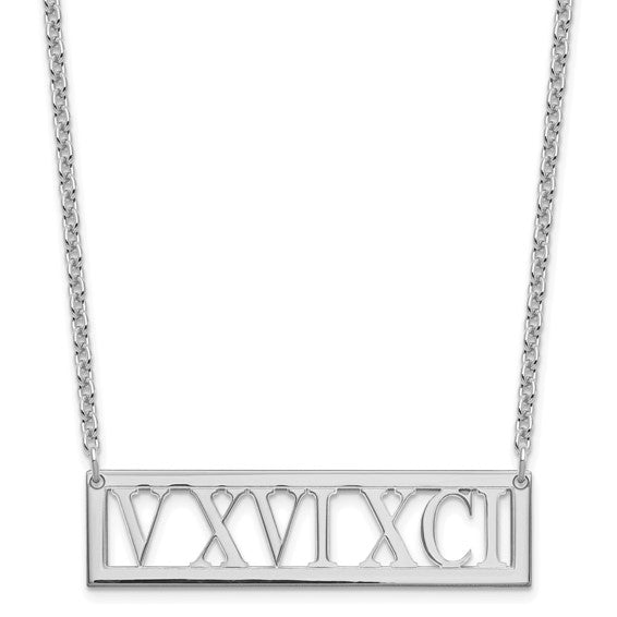 Roman Numeral Custom Bar Necklace