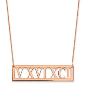 Roman Numeral Custom Bar Necklace