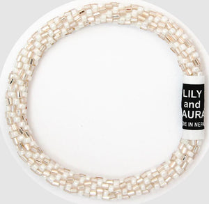 Cut Rose Gold and Pearls Spiral - Roll On Bracelet- Lily and Laura