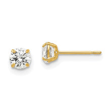 Load image into Gallery viewer, 14k 4mm Round CZ Post Earrings