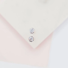 Load image into Gallery viewer, White Cubic Zirconia Glitter Dot Studs - Chloe &amp; Lois