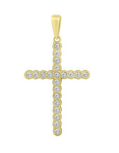 Load image into Gallery viewer, Diamond Cross Necklace - .25 Carats - 14K Yellow Gold