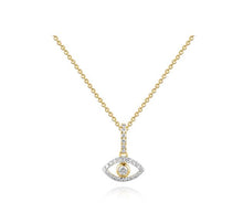 Load image into Gallery viewer, Diamond Eye Pendant &amp; Chain - 14K Yellow Gold