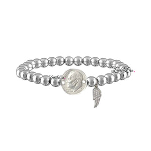 Margo's Dime & Angel Wing Bracelet