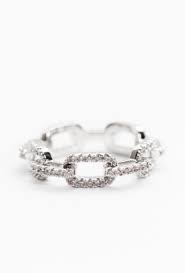 Bling Cable Chain Ring Silver